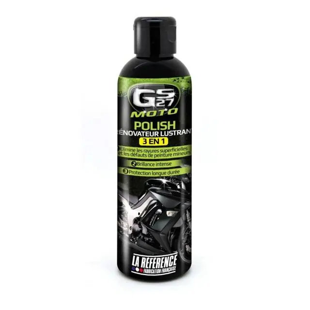 Acheter En Ligne GS27 Nettoyant POLISH RÉNOVATEUR LUSTRANT 3 EN 1 MOTO - 200ML